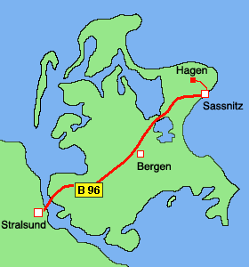Anfahrt von Stralsund nach Hagen